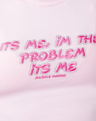 I'm The Problem Baby Tee - Baby Pink-T-Shirts-XXS-1124198BPNK-XXS-MNAPPRL34766-2-Muscle Nation