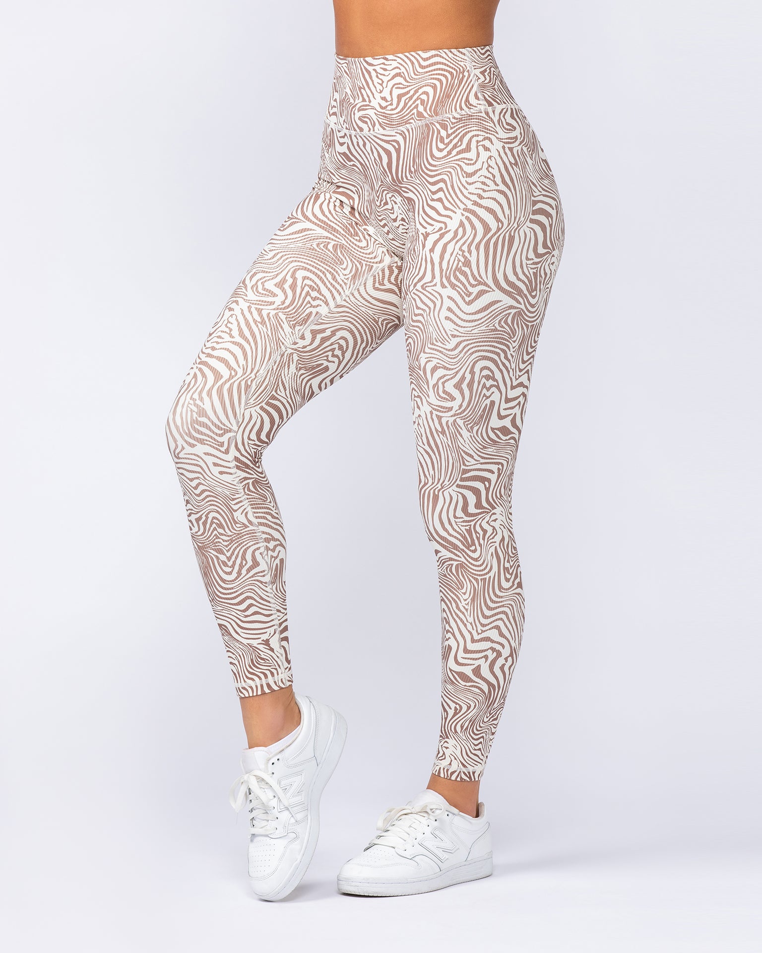 Zero Rise Rib Ankle Length Leggings - Cinnamon Zebra