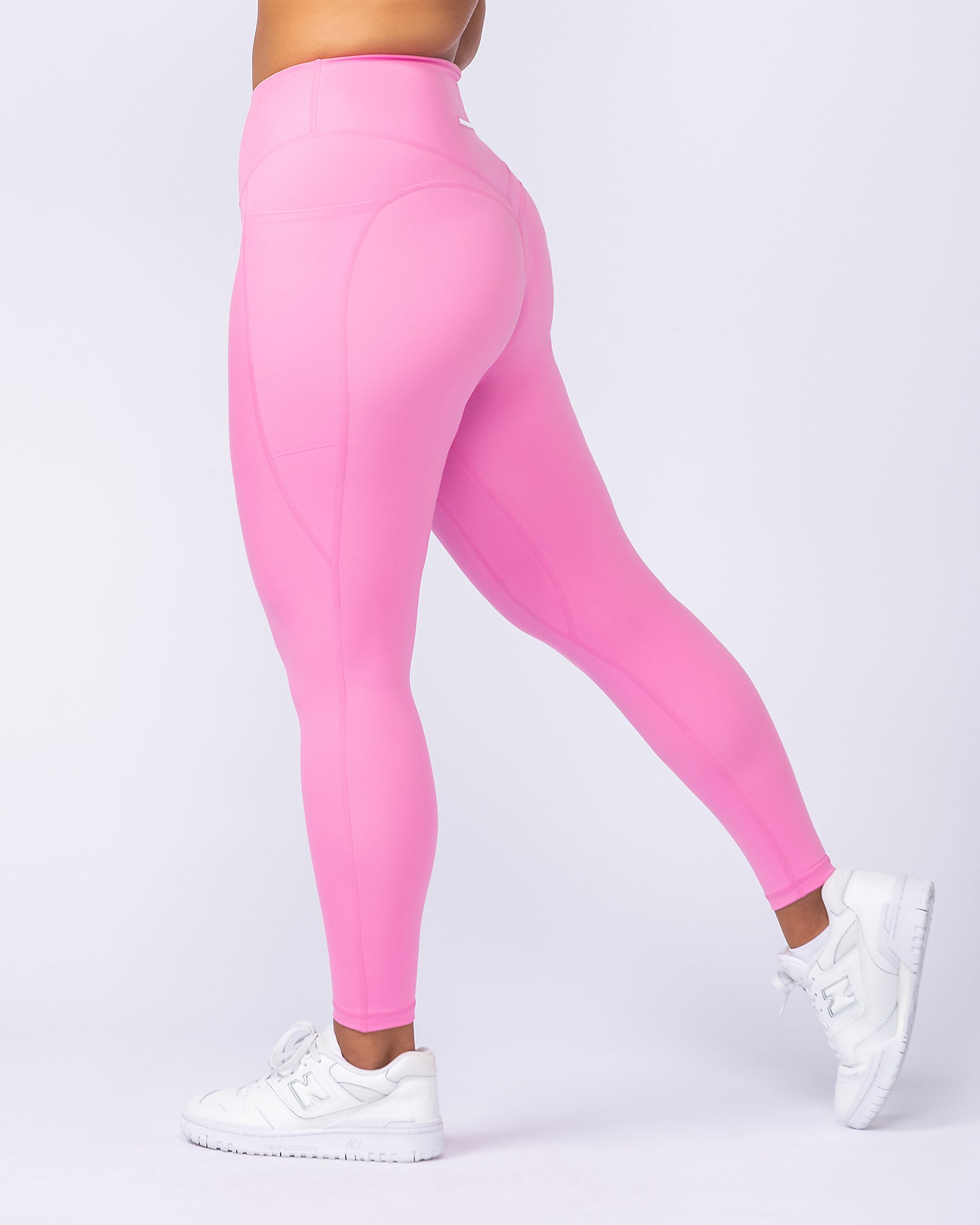 Booty Shaper Pocket Ankle Length Leggings Hollywood Pink