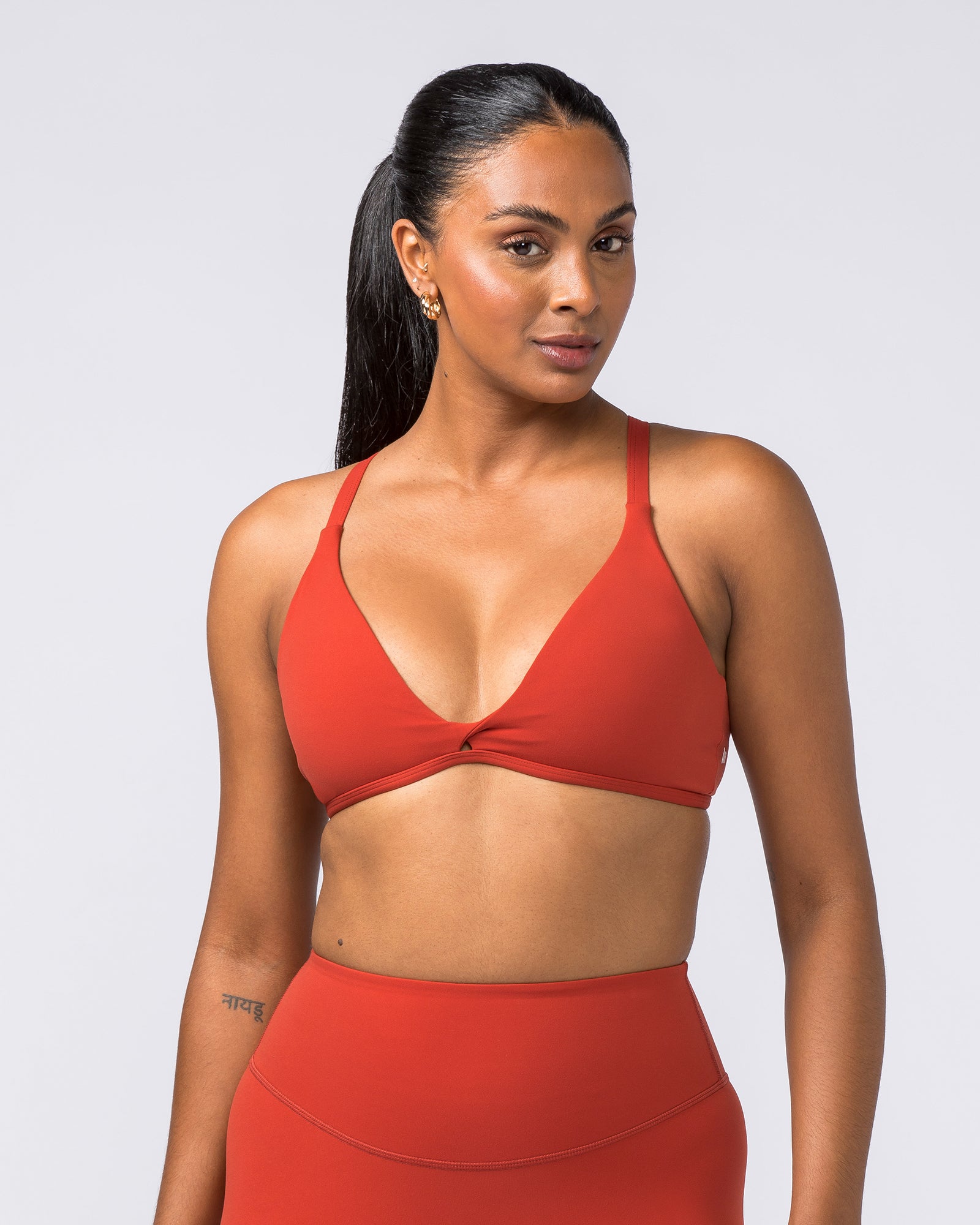 Red high best sale neck bralette