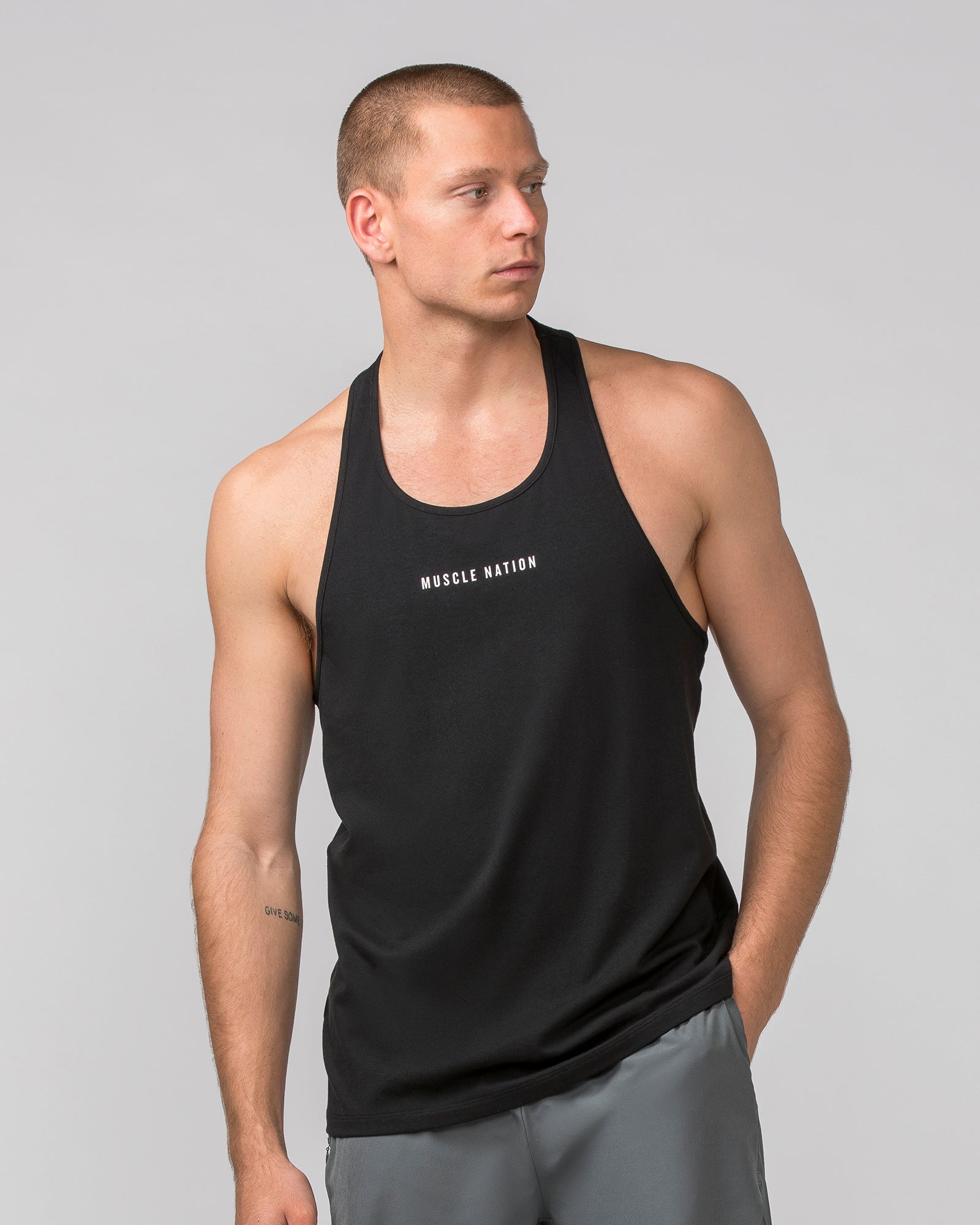 Black singlet top best sale