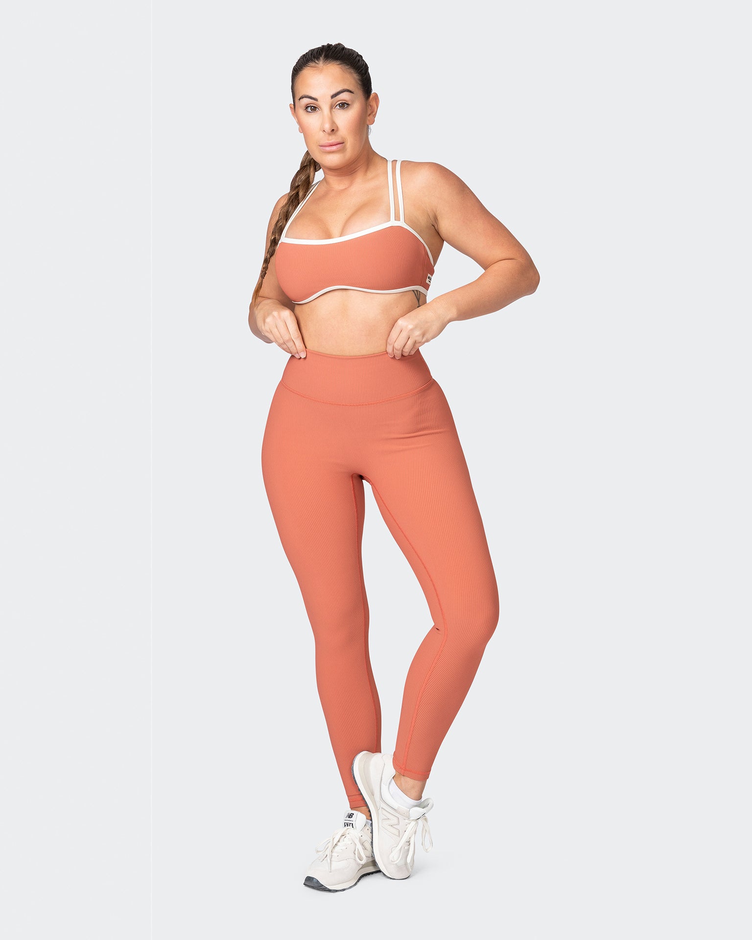 Zero Rise Rib Ankle Length Leggings - Burnt Sienna