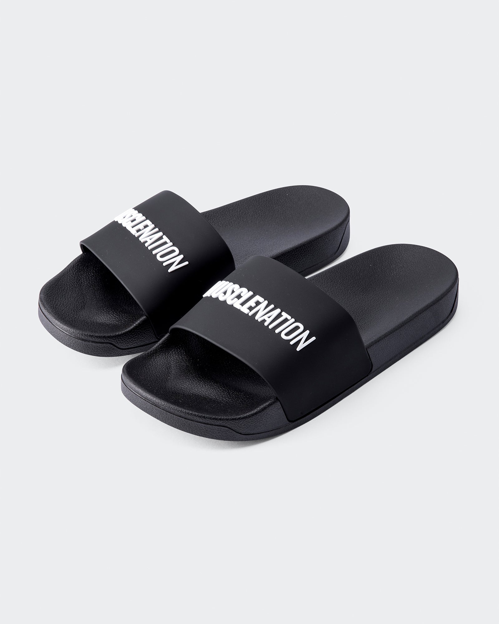 Mens Black Slides Supreme Comfort Footwear Shoes Muscle Nation
