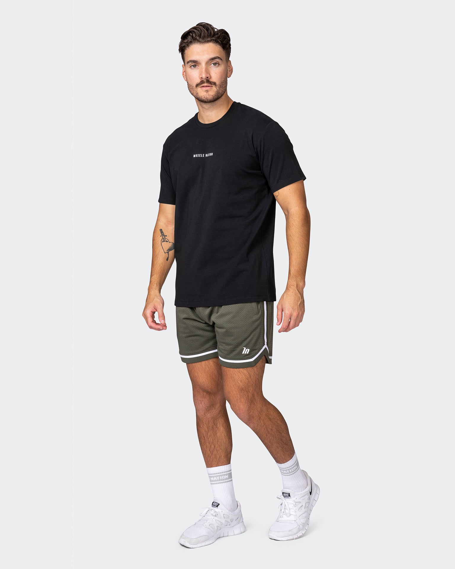 Mens 5" Basketball Shorts - Dark Khaki