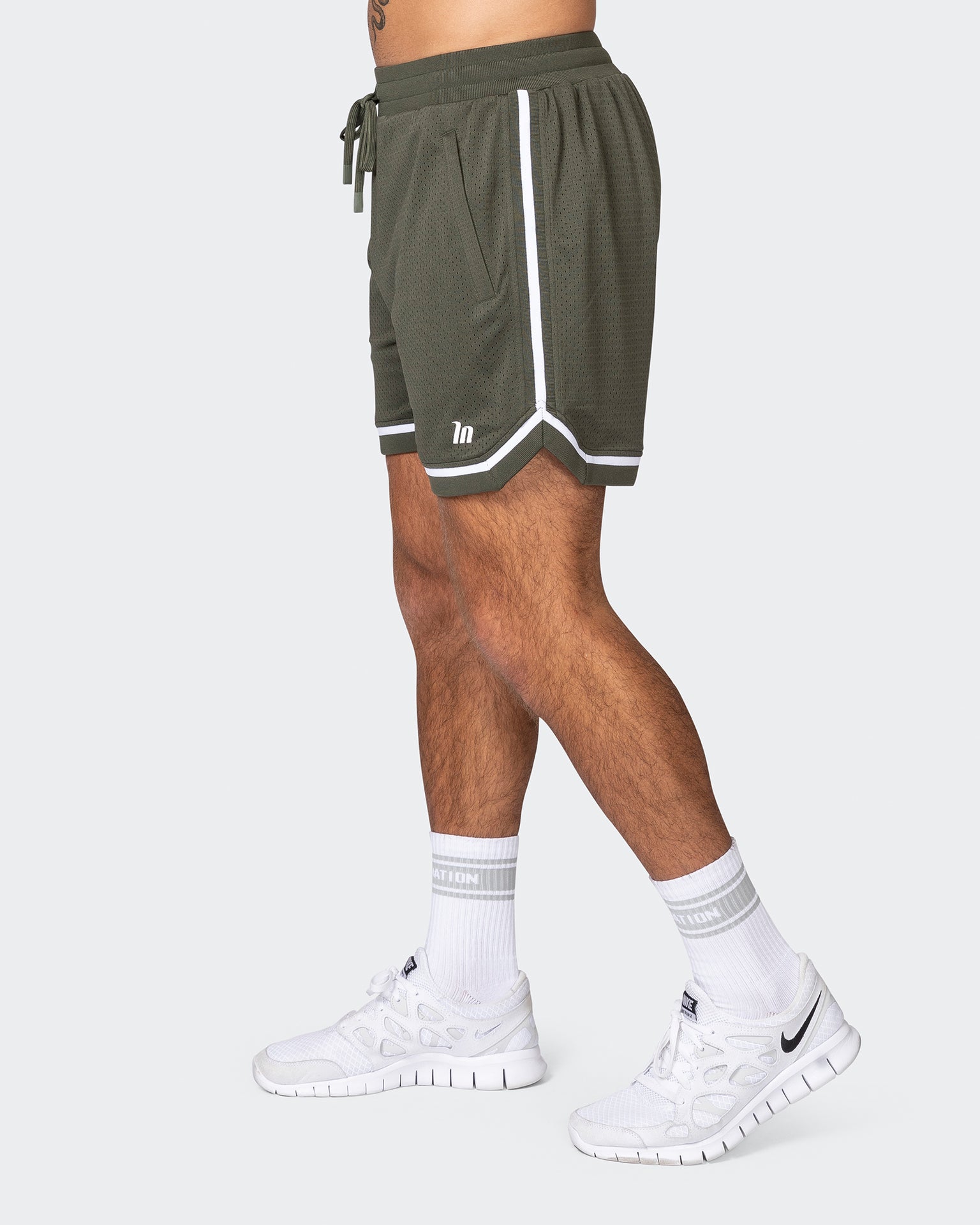 Mens 5" Basketball Shorts - Dark Khaki