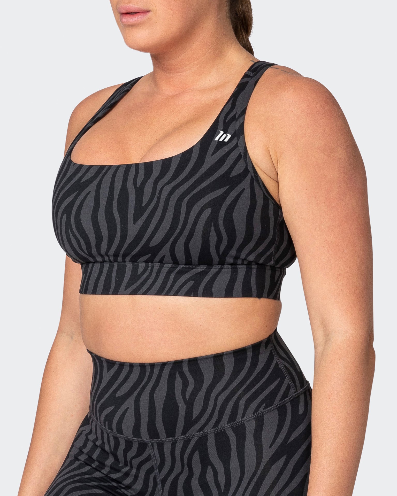 Brace Yourself Bra - Monochrome Zebra Print