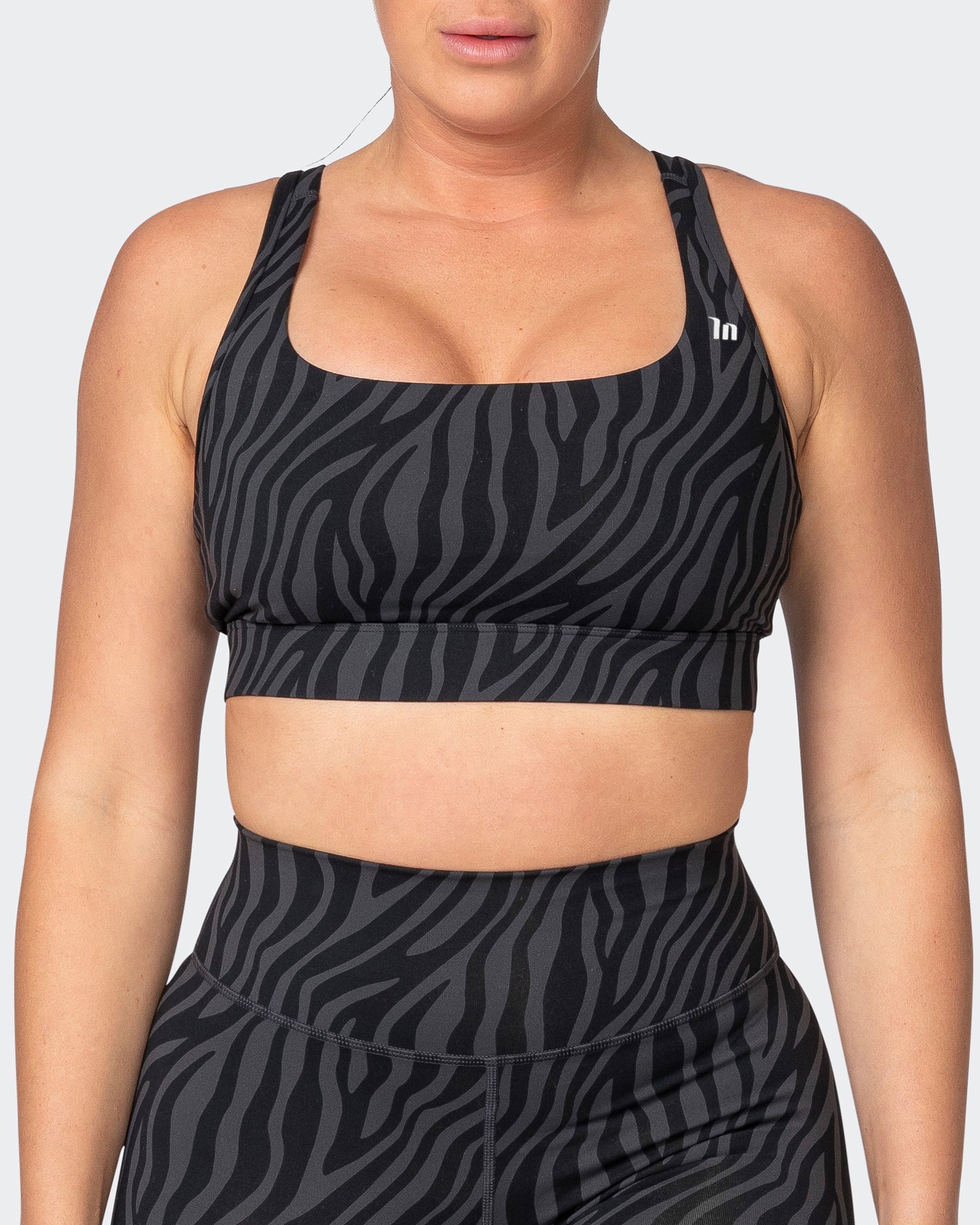 Brace Yourself Bra - Monochrome Zebra Print
