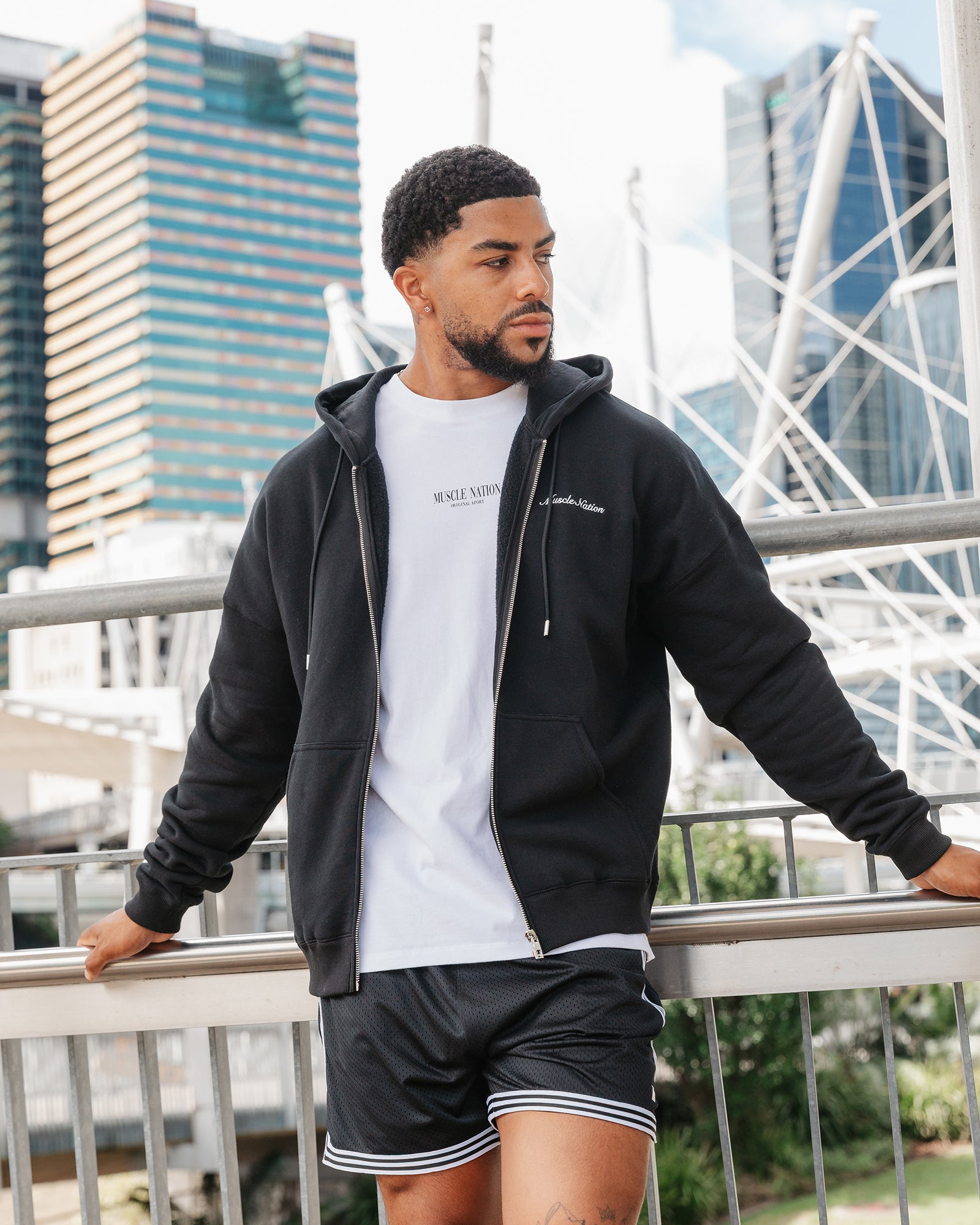 MN Classic Zip Through Black – Muscle Nation