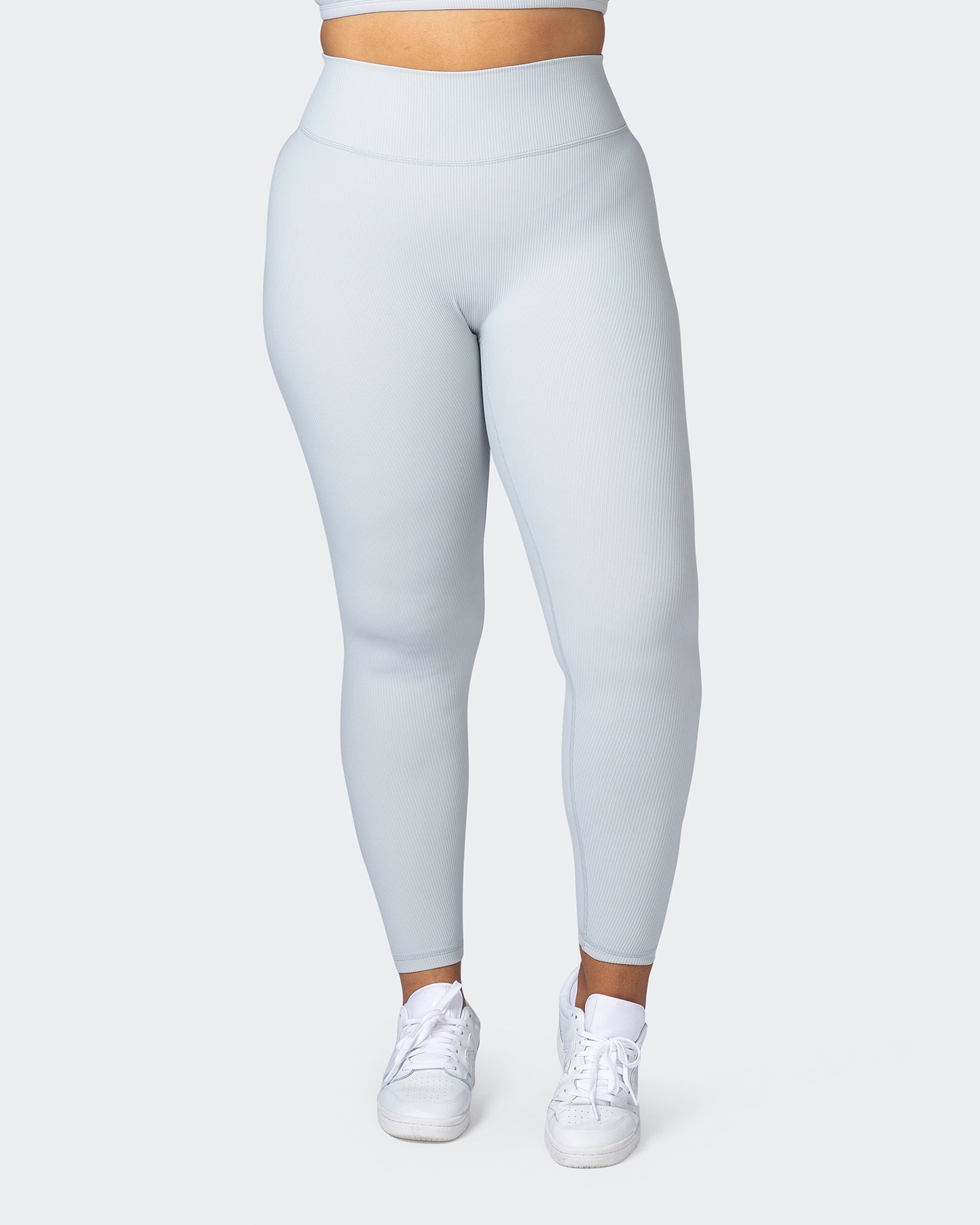 Zero Rise Rib Ankle Length Leggings - Quiet Grey