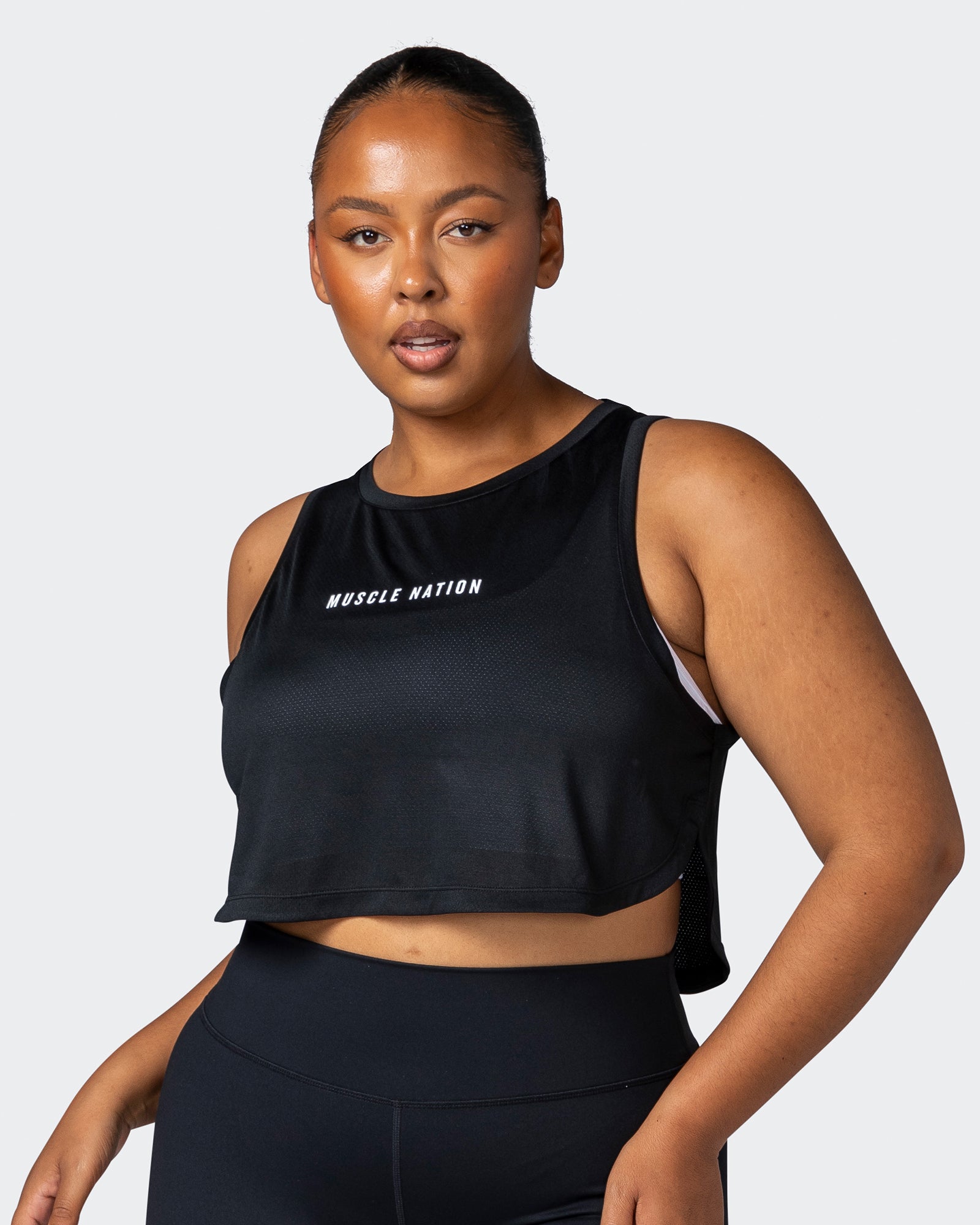 Limitless Cropped Training Tank Black