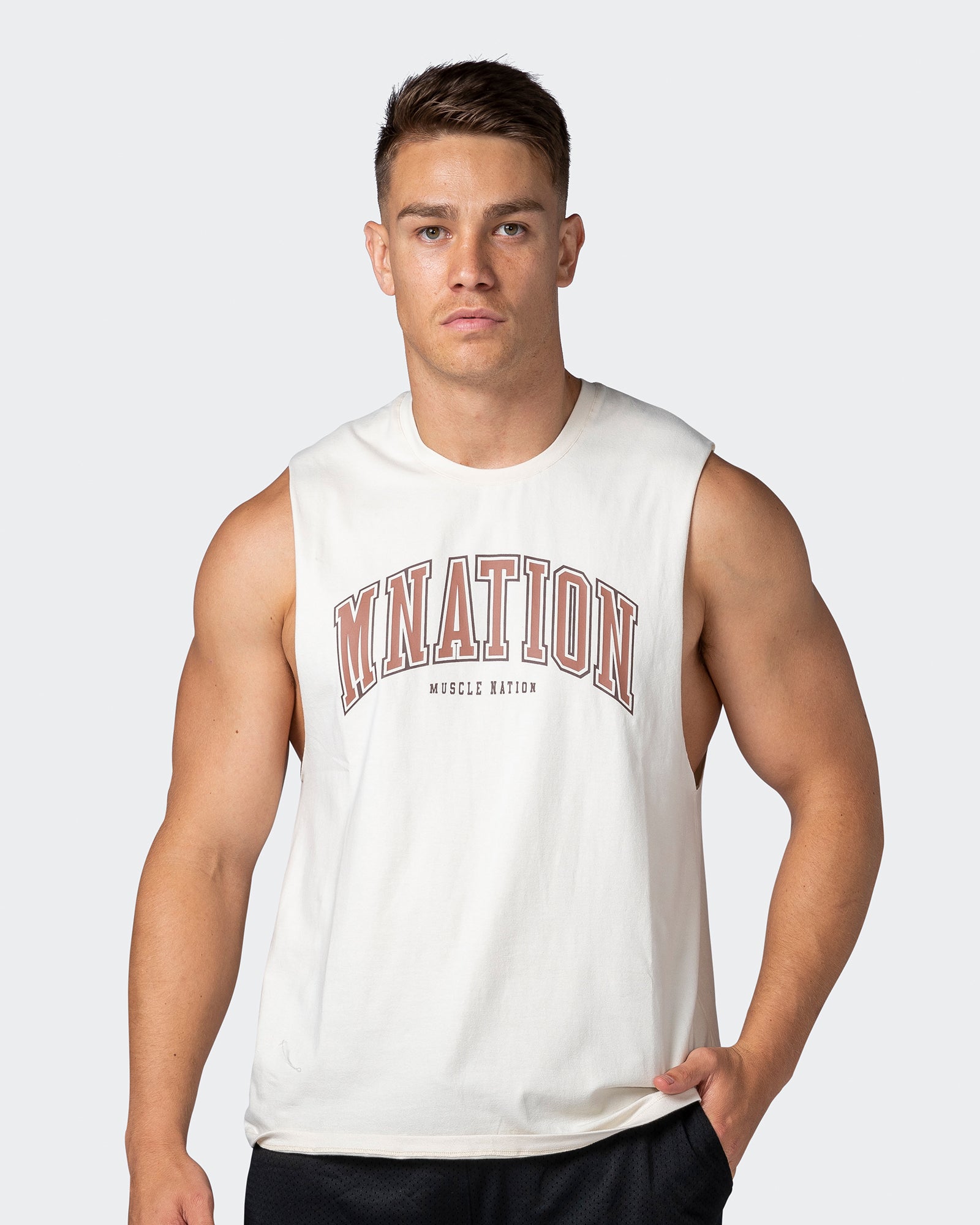 MNation Varsity Drop Arm Tank Dew Muscle Nation