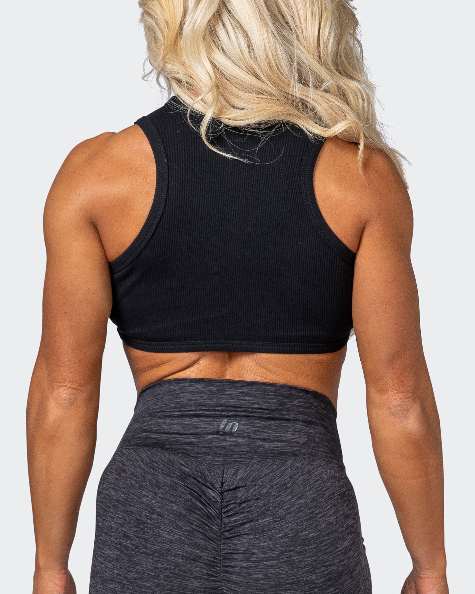 HBxMN Bliss Rib Cropped Tank - Black