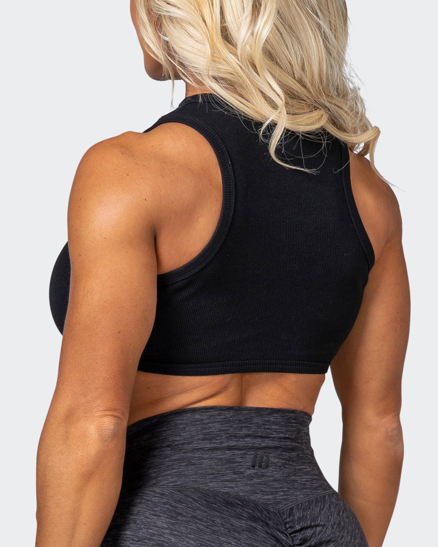 HBxMN Bliss Rib Cropped Tank - Black