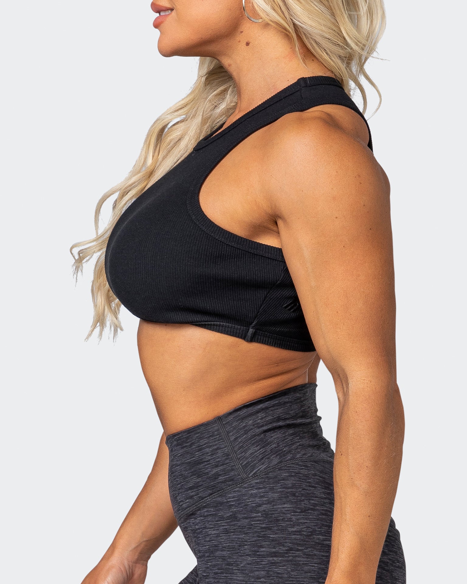 HBxMN Bliss Rib Cropped Tank - Black