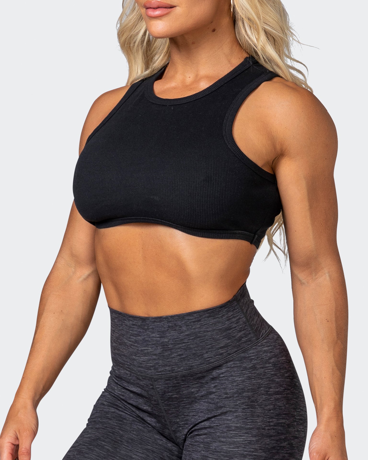 HBxMN Bliss Rib Cropped Tank - Black