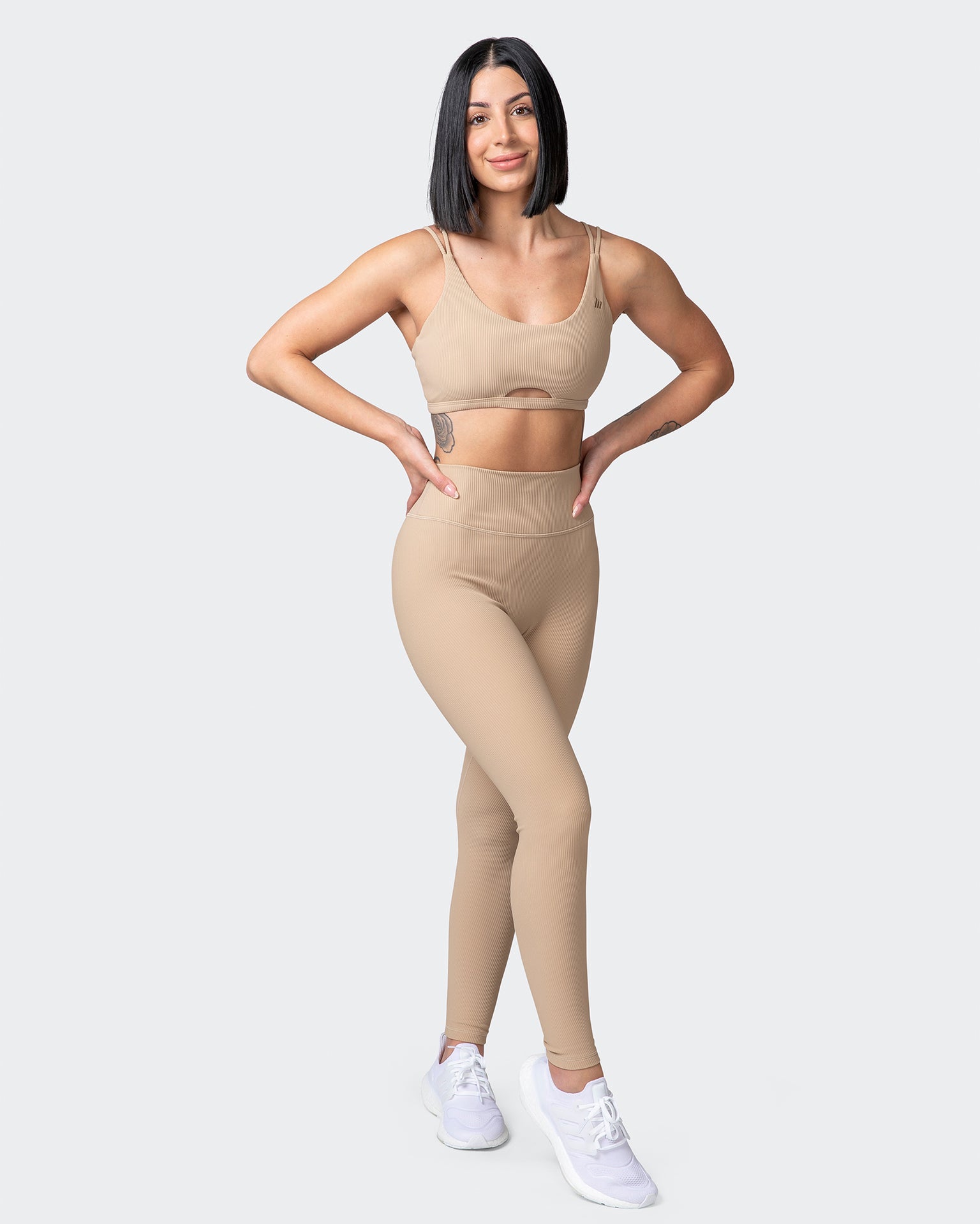 Zero Rise Rib Ankle Length Leggings - Brown Sugar