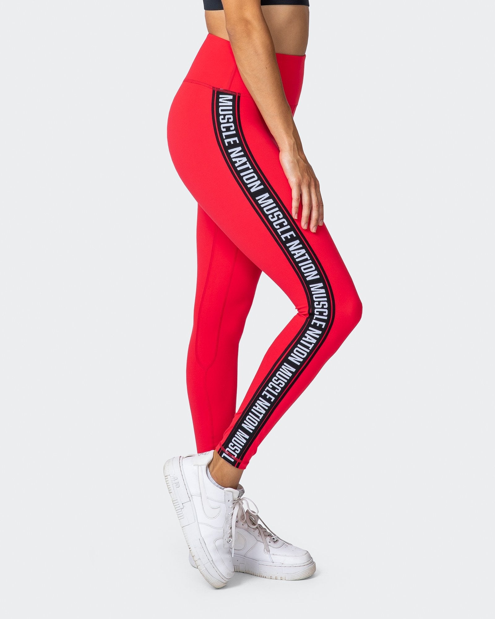 Dynamic Ankle Length Leggings - Hot Red - Muscle Nation
