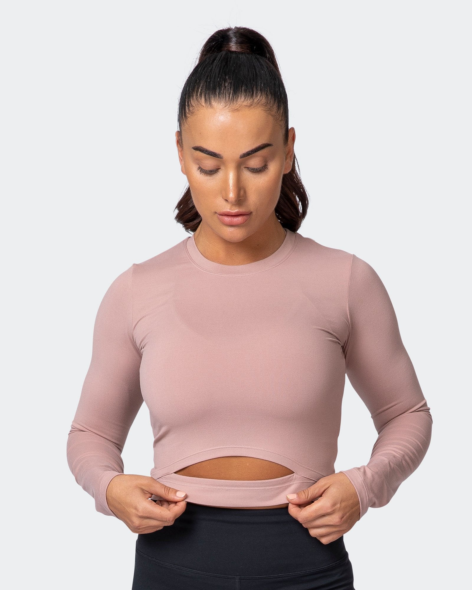 Time Goes By - Long Sleeve Crop Top for Women