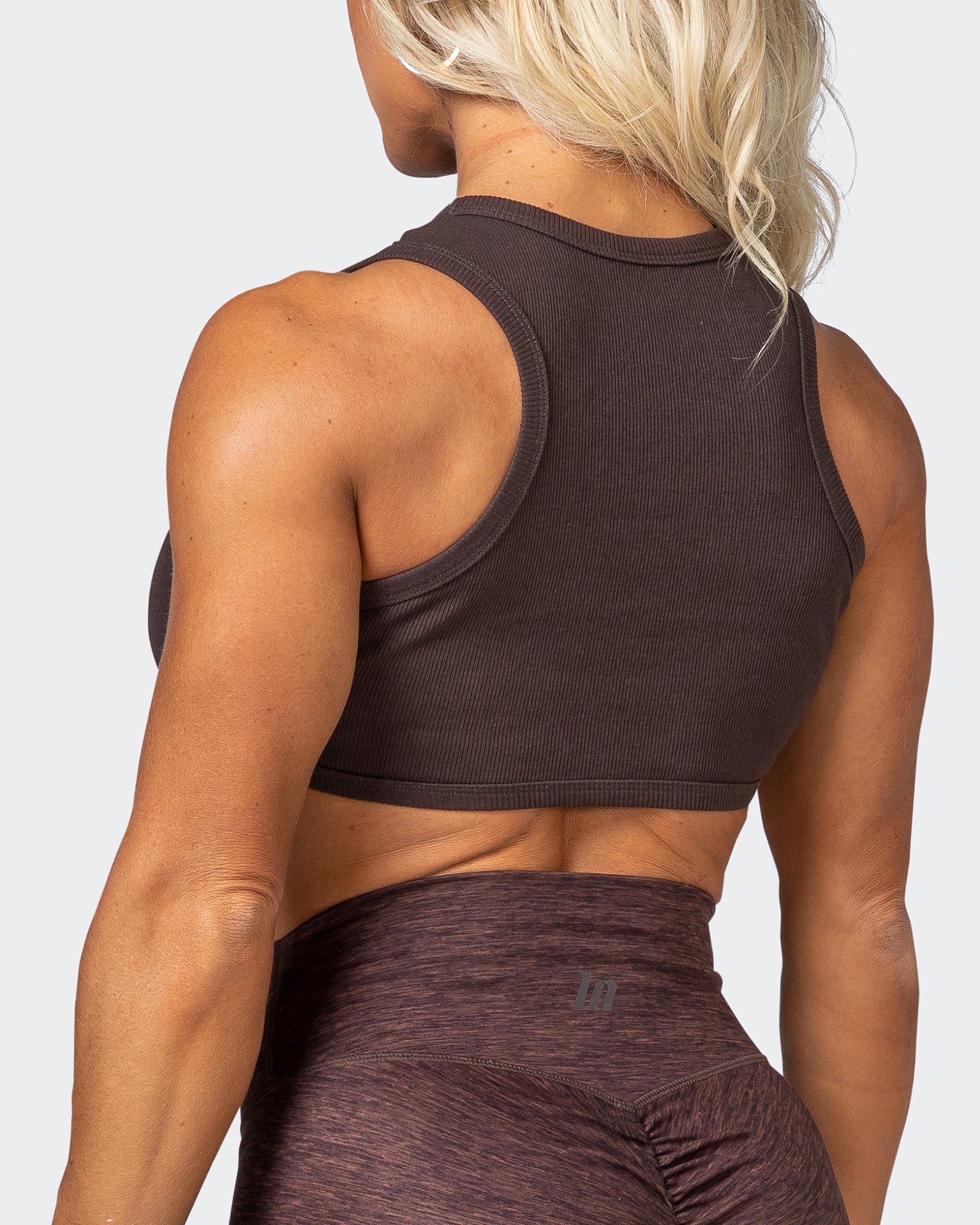 HBxMN Bliss Rib Cropped Tank - Cocoa