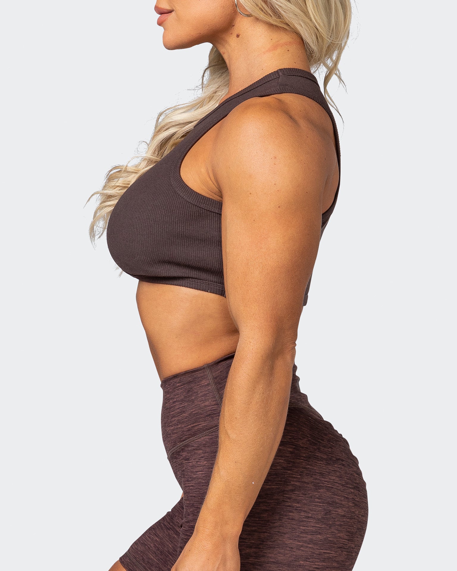 HBxMN Bliss Rib Cropped Tank - Cocoa