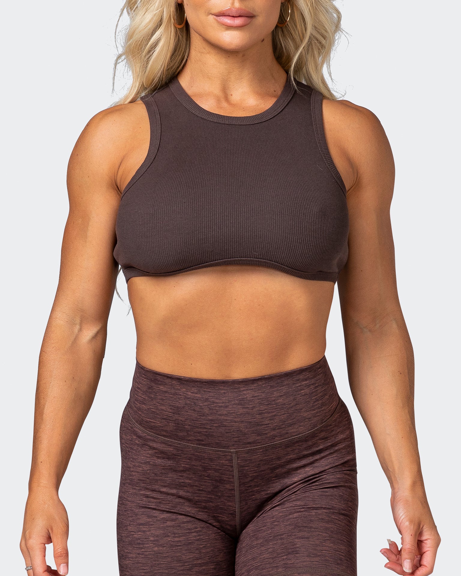 HBxMN Bliss Rib Cropped Tank - Cocoa