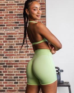 Aura Peachy Invisible Scrunch Bike Shorts - Cool Matcha-Shorts-XXS-082506CLM-XXS-MNAPPRL43750-1-Muscle Nation