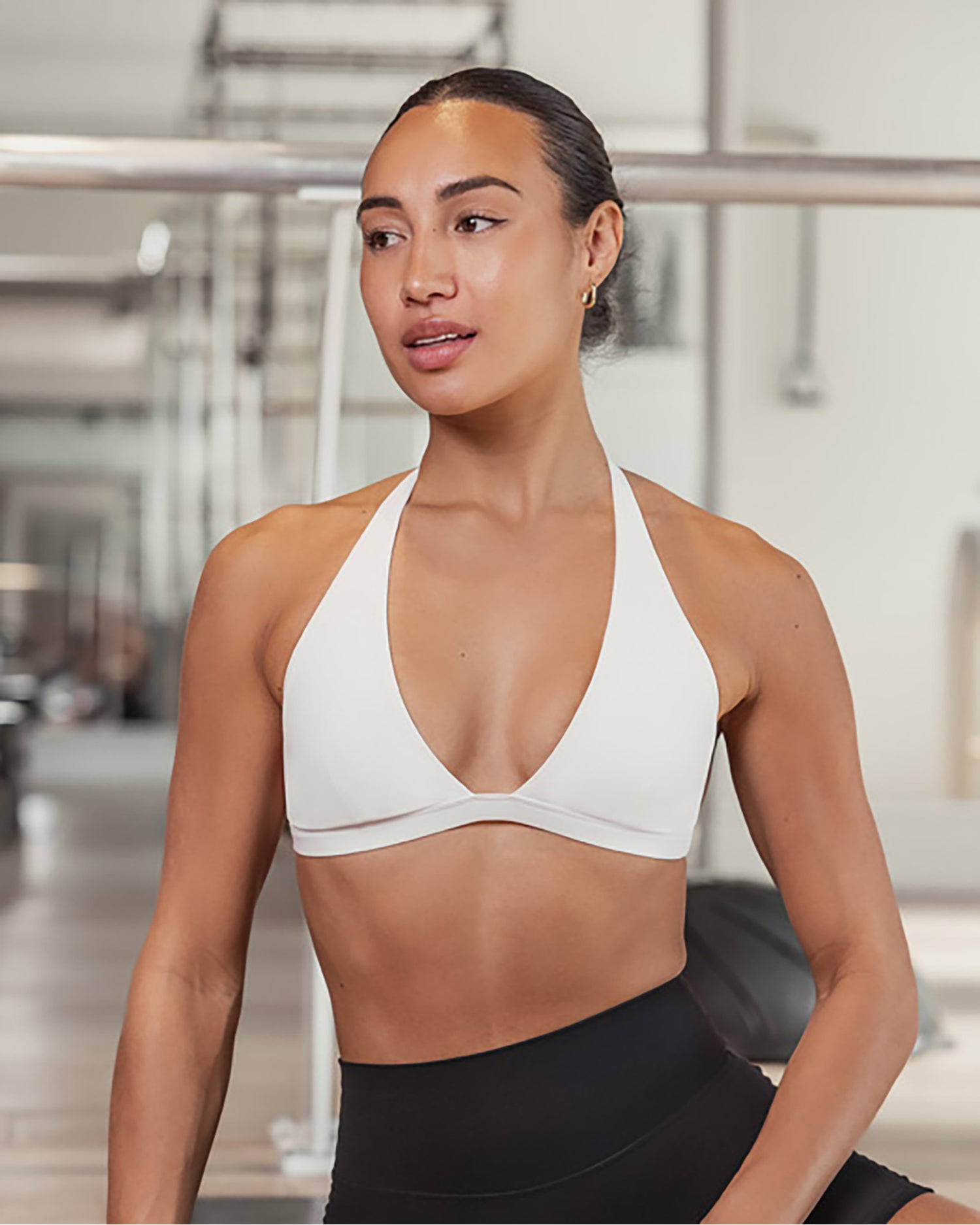 Aura Halter Bralette - White-Sports Bras-XXS-082503WHT-XXS-MNAPPRL43671-1-Muscle Nation
