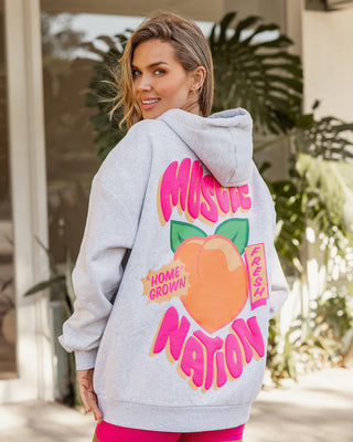 Peachy Oversized Hoodie - Snow Grey Marl-Jumpers & Hoodies-XXS-082516SNGRYMR-XXS-MNAPPRL43850-1-Muscle Nation