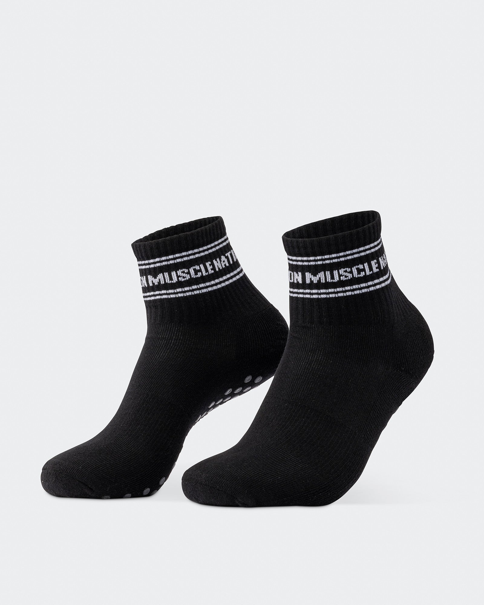 1/4 Crew Grip Sock - 1Pack - Black-Socks-ACC1125213BLK-MNAPPRL47941-3-Muscle Nation