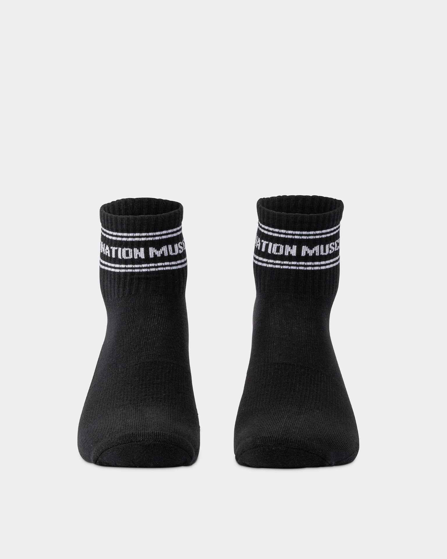 1/4 Crew Grip Sock - 1Pack - Black-Socks-ACC1125213BLK-MNAPPRL47941-4-Muscle Nation