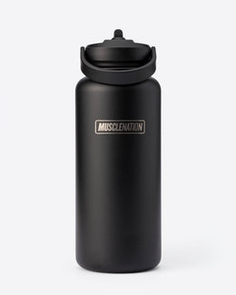 1L Insulated Water Bottle Black - Muscle Nation shaker bottle
