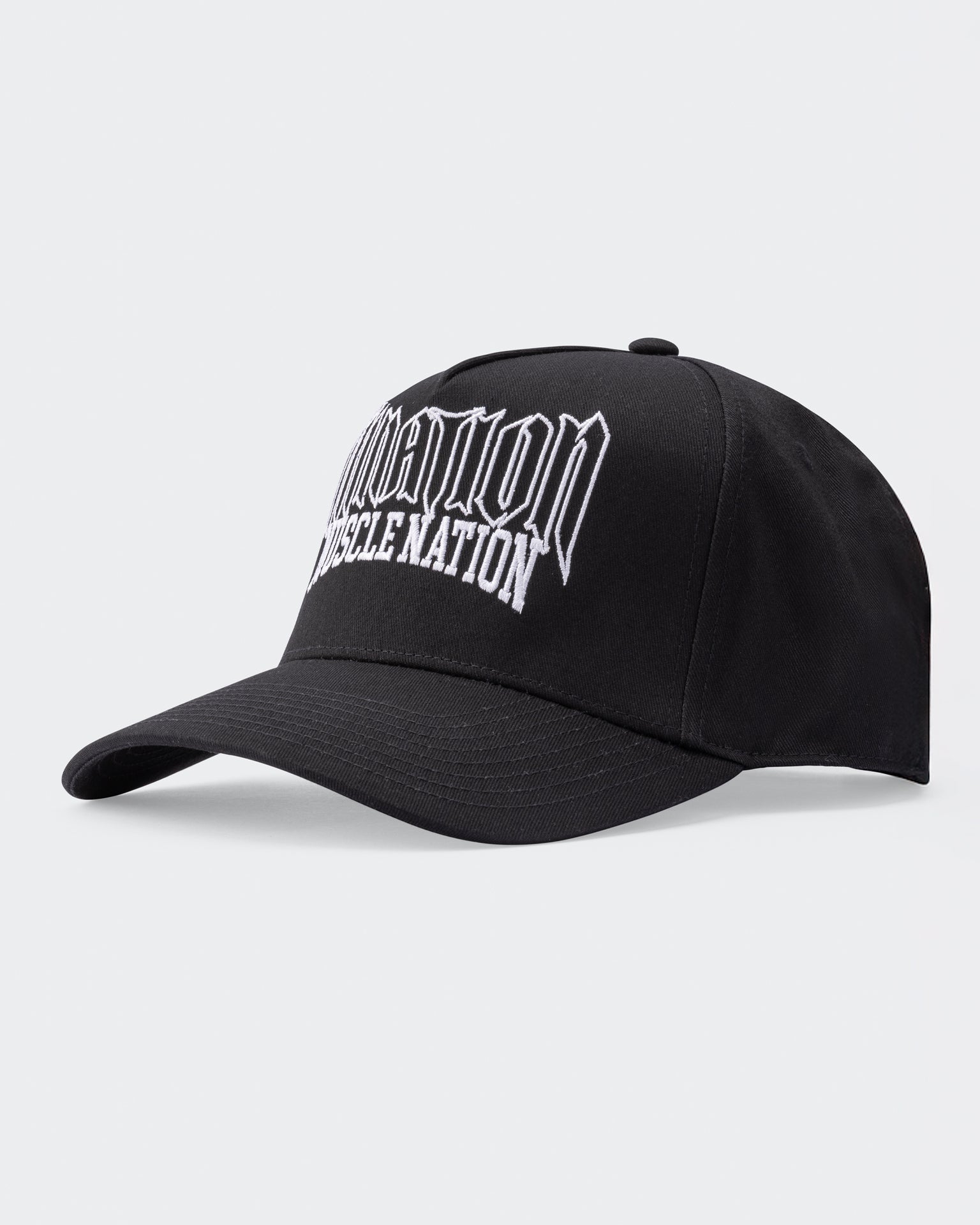 Metal A-Frame Hat - Black-Accessories-Black-ACC1125241BLK-ONE-MNAPPRL48801-2-Muscle Nation