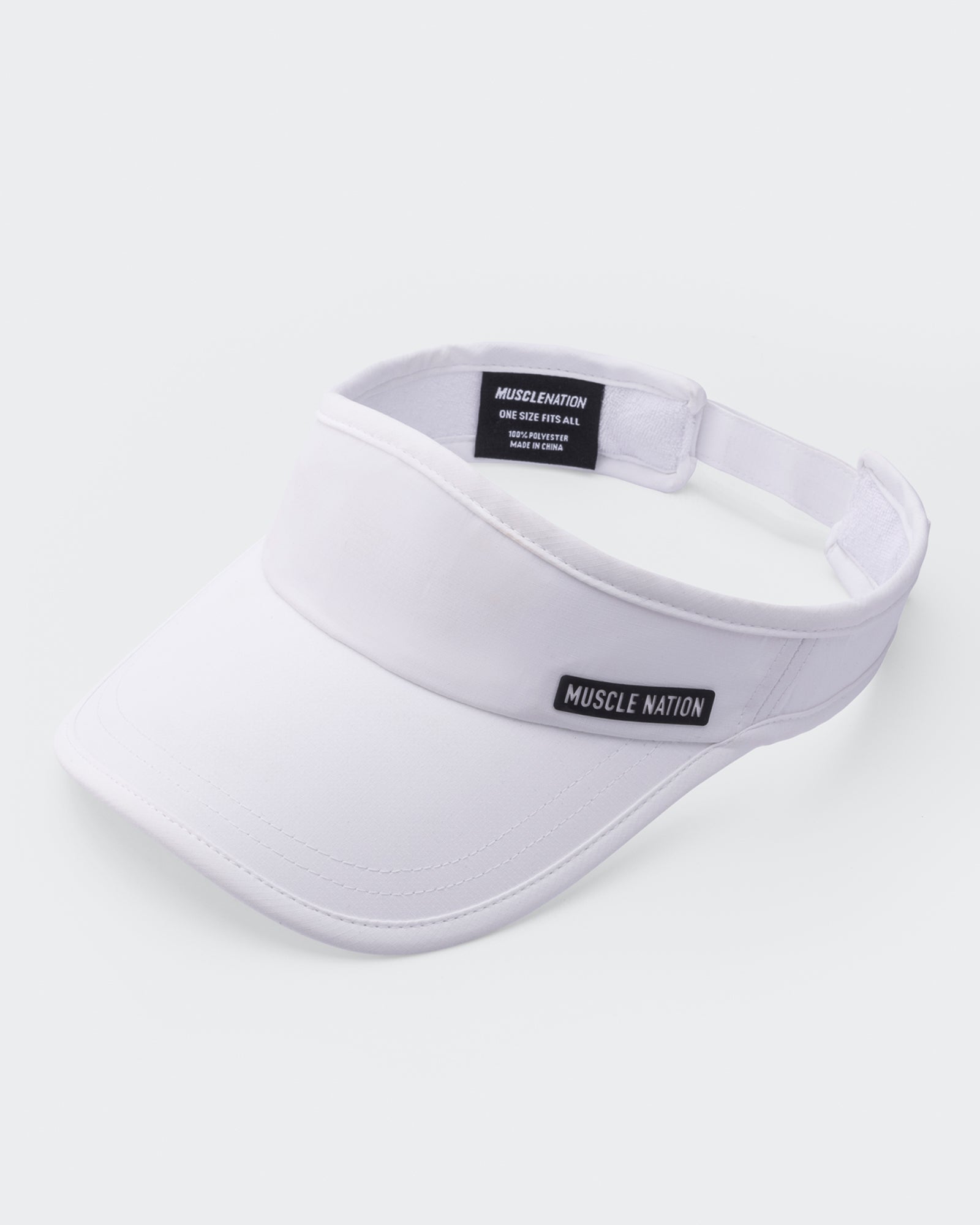 Muscle Nation Active Visor - White-Accessories-White-ACC1124176WHT-ONE-MNAPPRL32756-2-Muscle Nation
