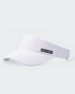 Muscle Nation Active Visor - White-Accessories-White-ACC1124176WHT-ONE-MNAPPRL32756-1-Muscle Nation