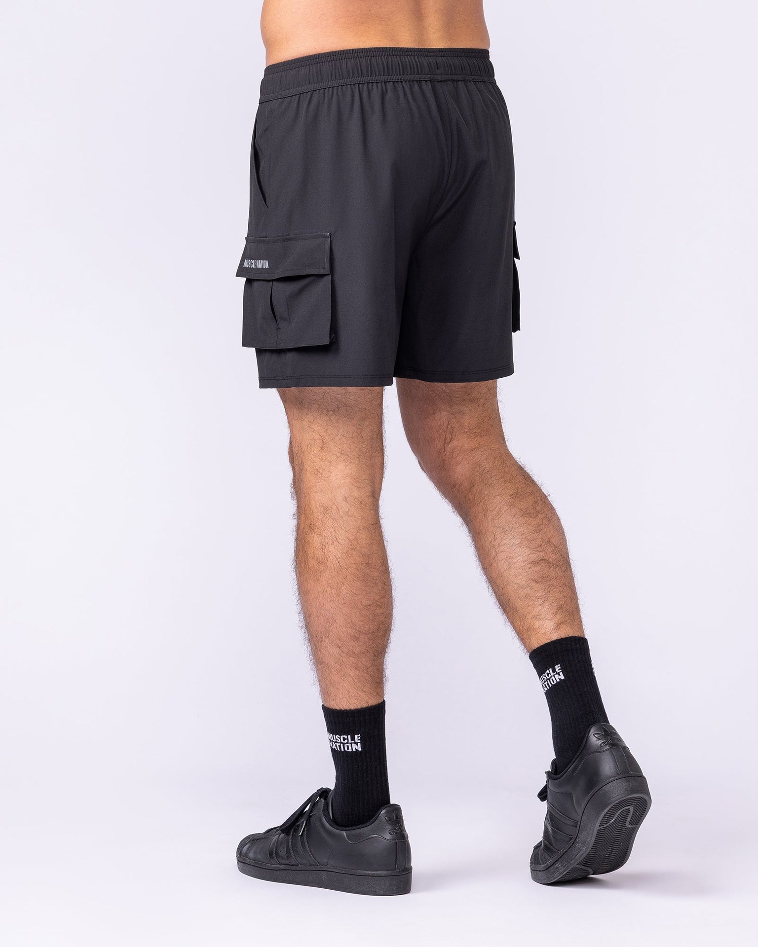 Active Cargo 5" Shorts - Black-Shorts-S-1125161BLK-S-MNAPPRL47185-2-Muscle Nation