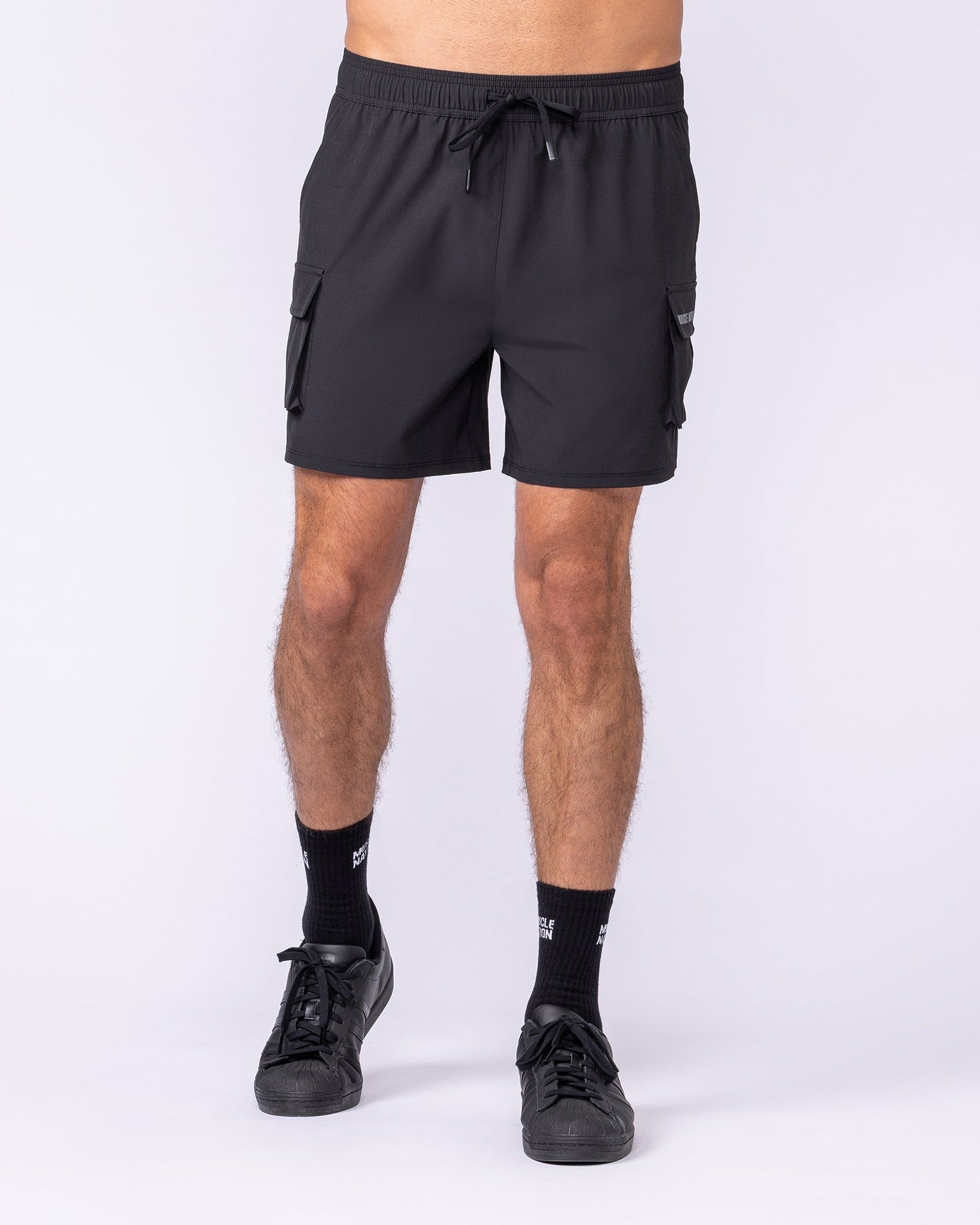 Active Cargo 5" Shorts - Black-Shorts-S-1125161BLK-S-MNAPPRL47185-3-Muscle Nation