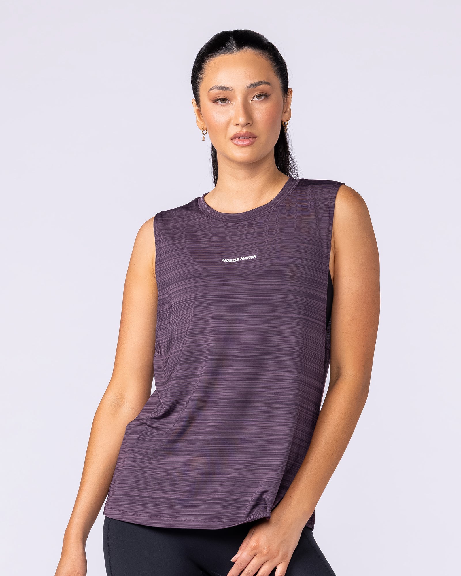 Active Drop Arm Training Tank - Midnight Plum-Singlets & Tanks-XXS-1125126MIDNTPL-XXS-MNAPPRL45102-1-Muscle Nation