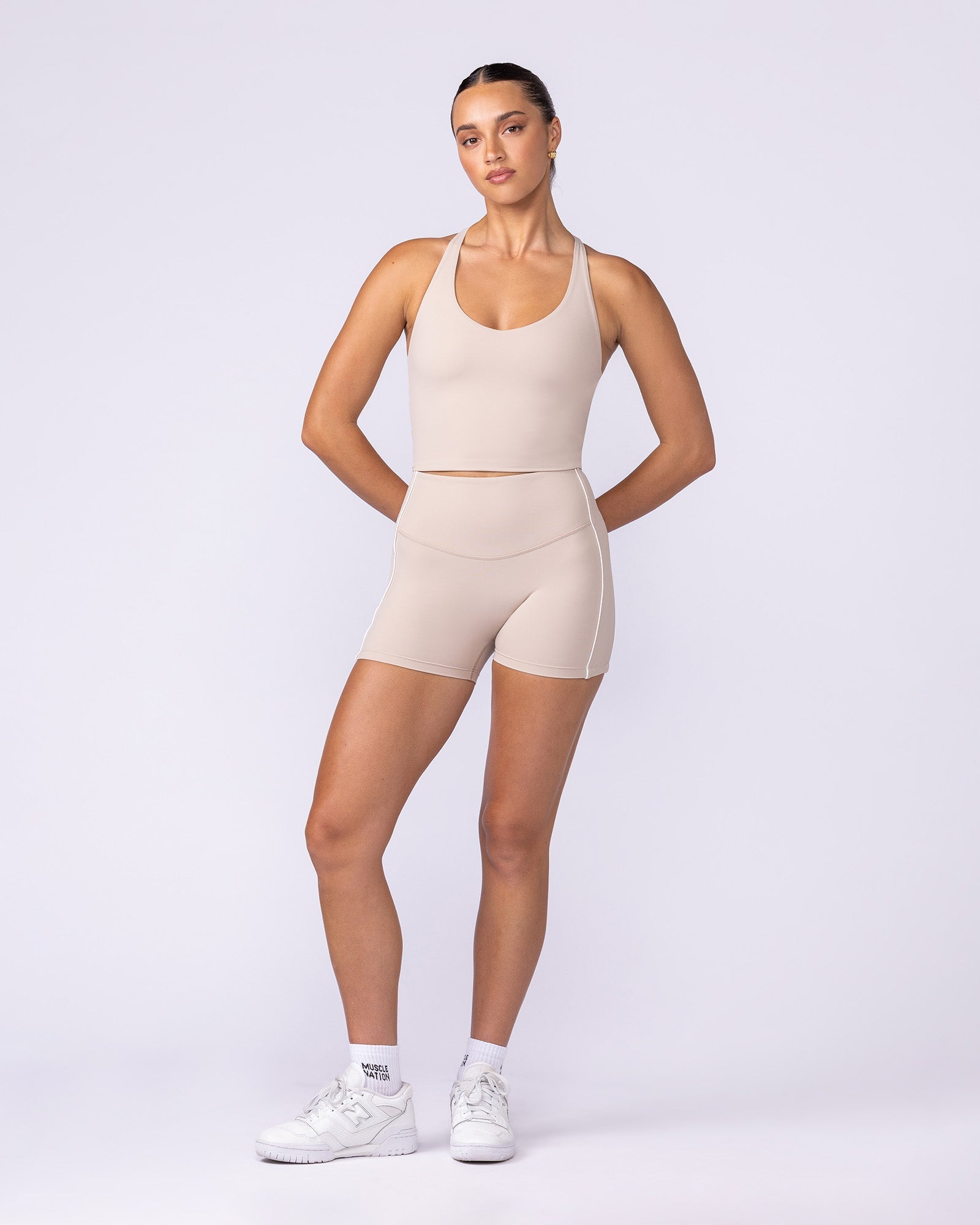 Active Form Cropped Tank - Sand-Singlets & Tanks-XXS-1125128SAND-XXS-MNAPPRL45363-5-Muscle Nation