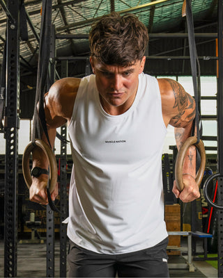 Active Training Tank - White-Singlets & Tanks-S-042508WHT-S-MNAPPRL41887-1-Muscle Nation