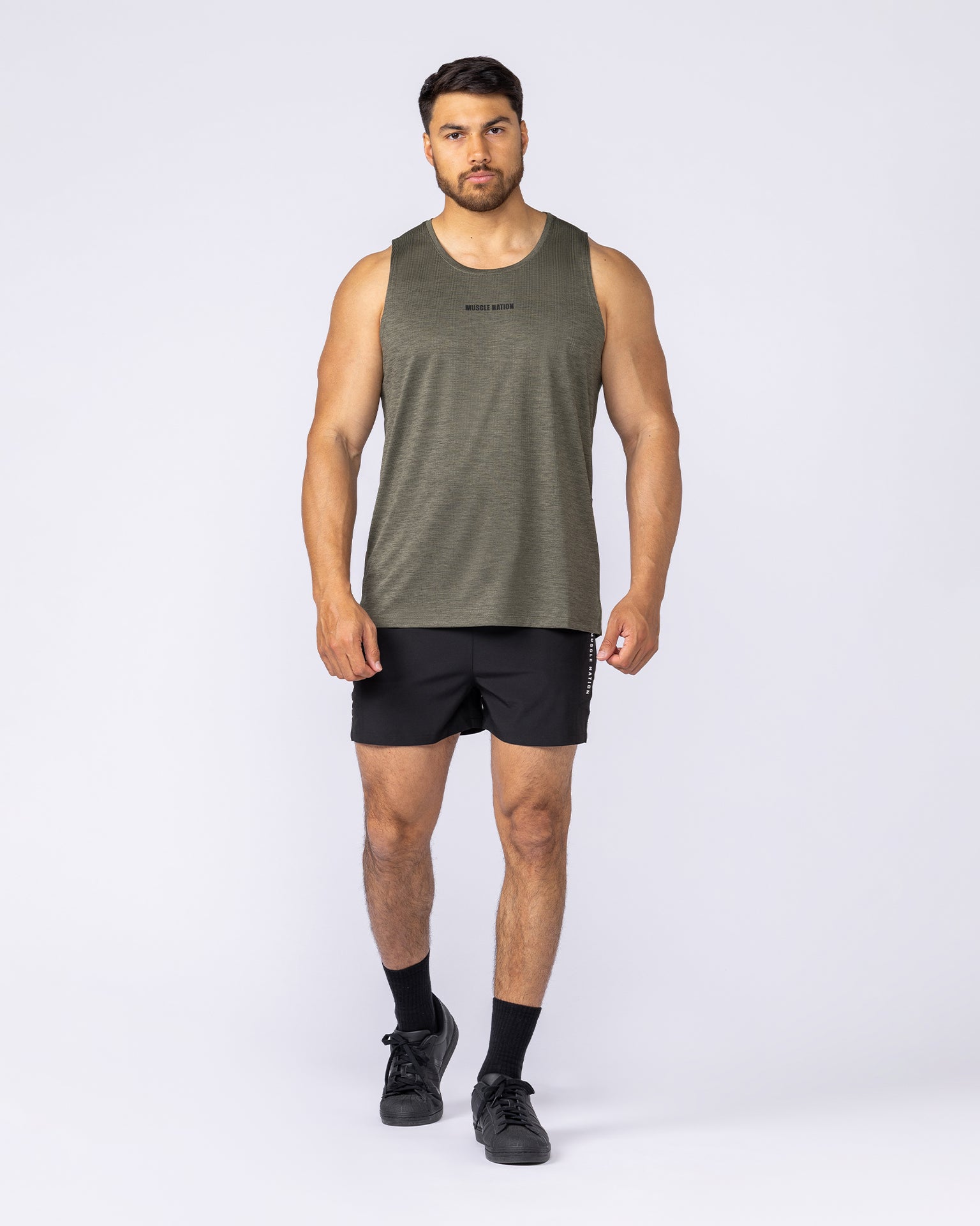 Aero Active Tank - Dark Khaki-Singlets & Tanks-S-1125167DKHAKI-S-MNAPPRL47942-6-Muscle Nation