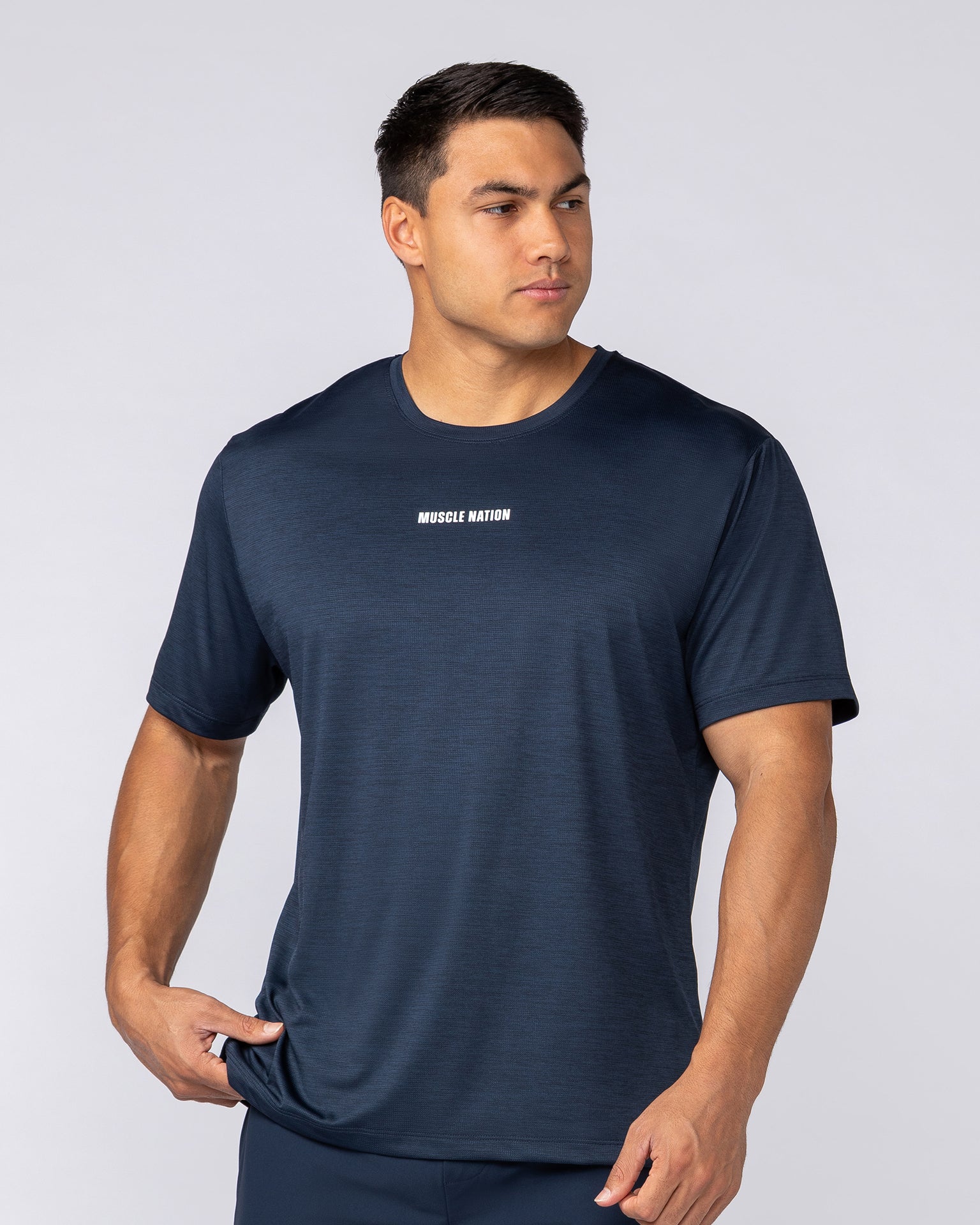 Aero Active Tee - Navy-T-Shirts-S-082532NAVY-S-MNAPPRL43942-1-Muscle Nation