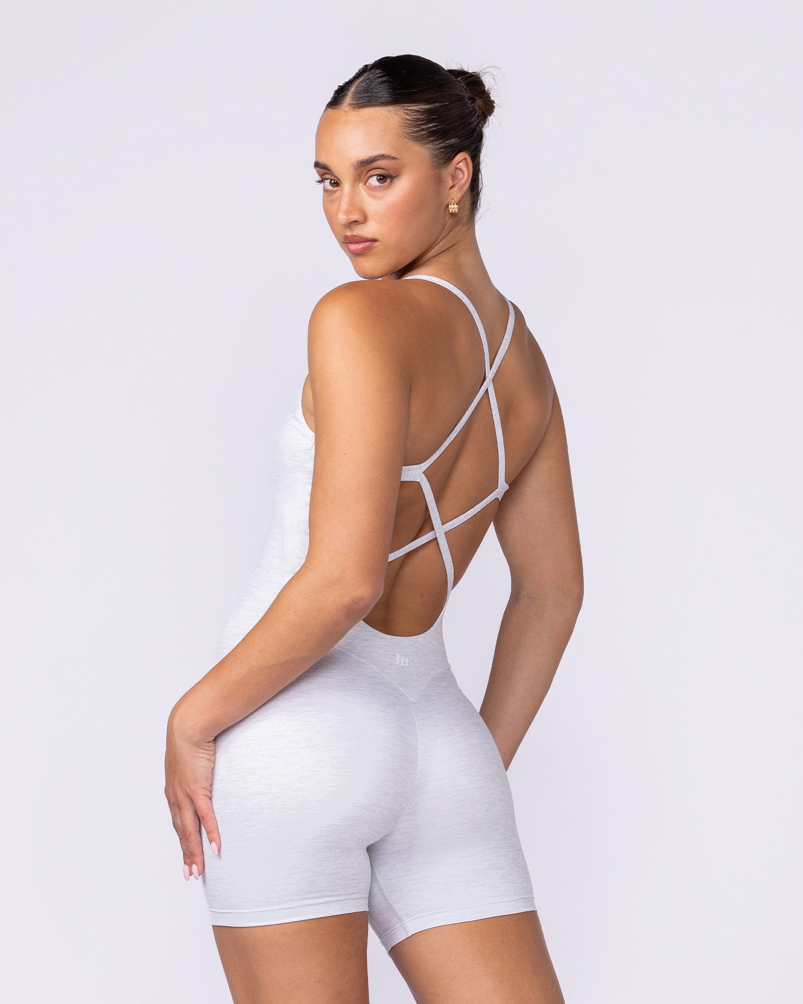 Afterglow Everyday One Piece - White Grey Marl-One Piece-XXS-1125100WHTGMRL-XXS-MNAPPRL45425-1-Muscle Nation