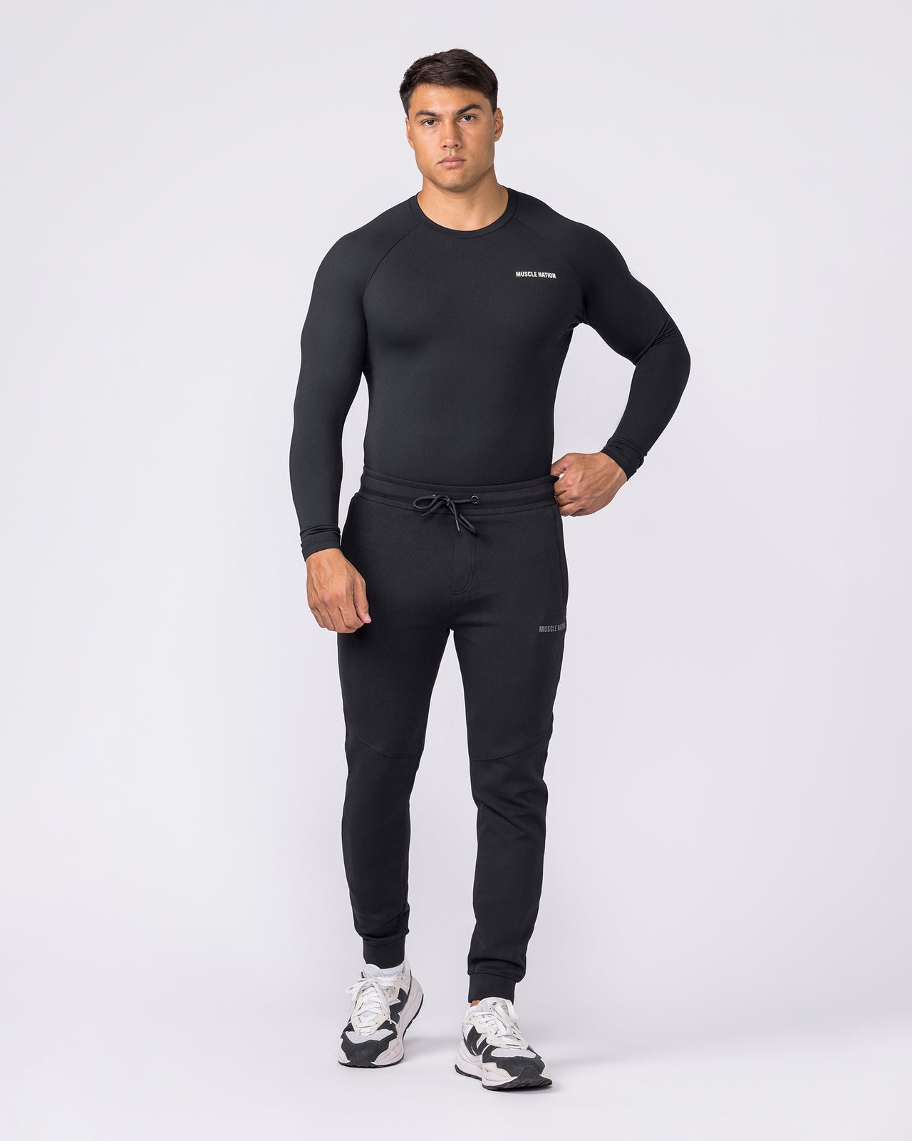 Apex Long Sleeve Tee - Black-T-Shirts-XS-042647BLK-XS-MNAPPRL50525-6-Muscle Nation