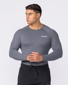 Apex Long Sleeve Tee in Tornado - Muscle Nation men's long sleeve tee
