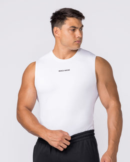 Apex Sleeveless Tee in White - Muscle Nation men's muscle tank