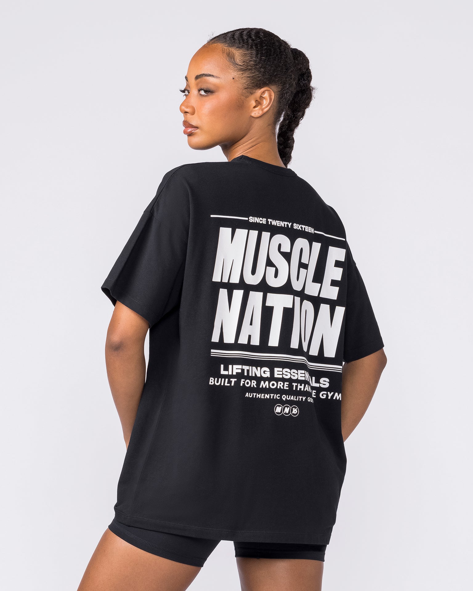 Kick-Start Oversized Tee - Black-T-Shirts-XXS-042614BLK-XXS-MNAPPRL50180-4-Muscle Nation