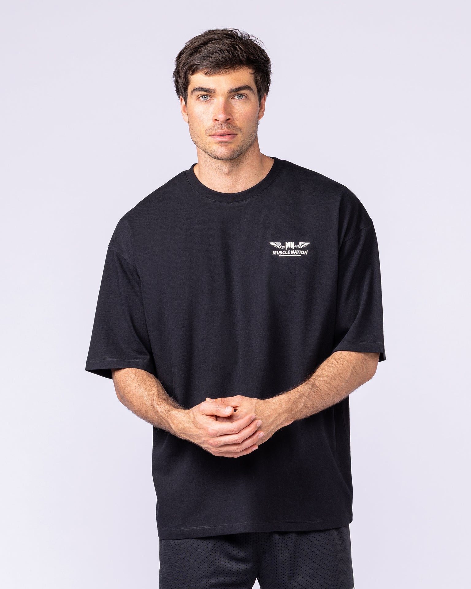 Archives Oversized Tee - Black-T-Shirts-XS-112573BLK-XS-MNAPPRL47234-3-Muscle Nation