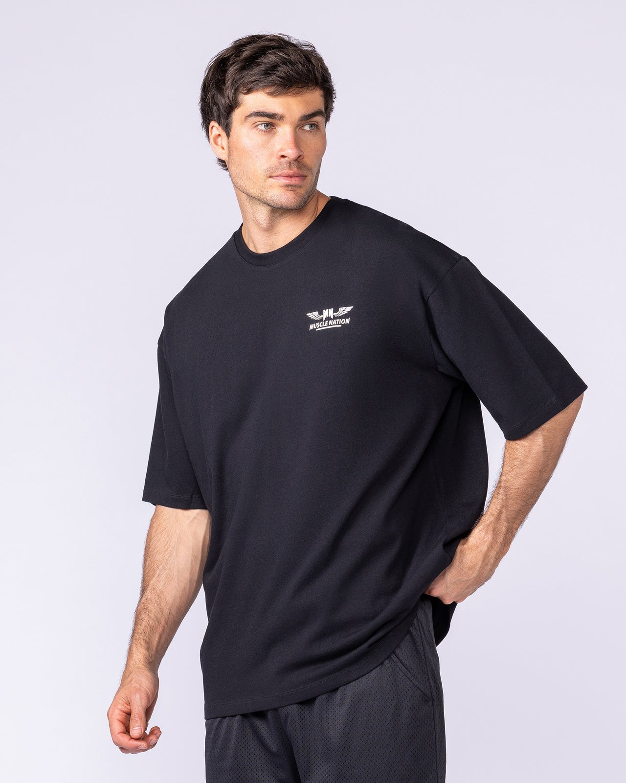 Archives Oversized Tee - Black-T-Shirts-XS-112573BLK-XS-MNAPPRL47234-4-Muscle Nation