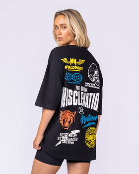 Archives Oversized Tee - Black-T-Shirts-XS-112573BLK-XS-MNAPPRL47234-9-Muscle Nation