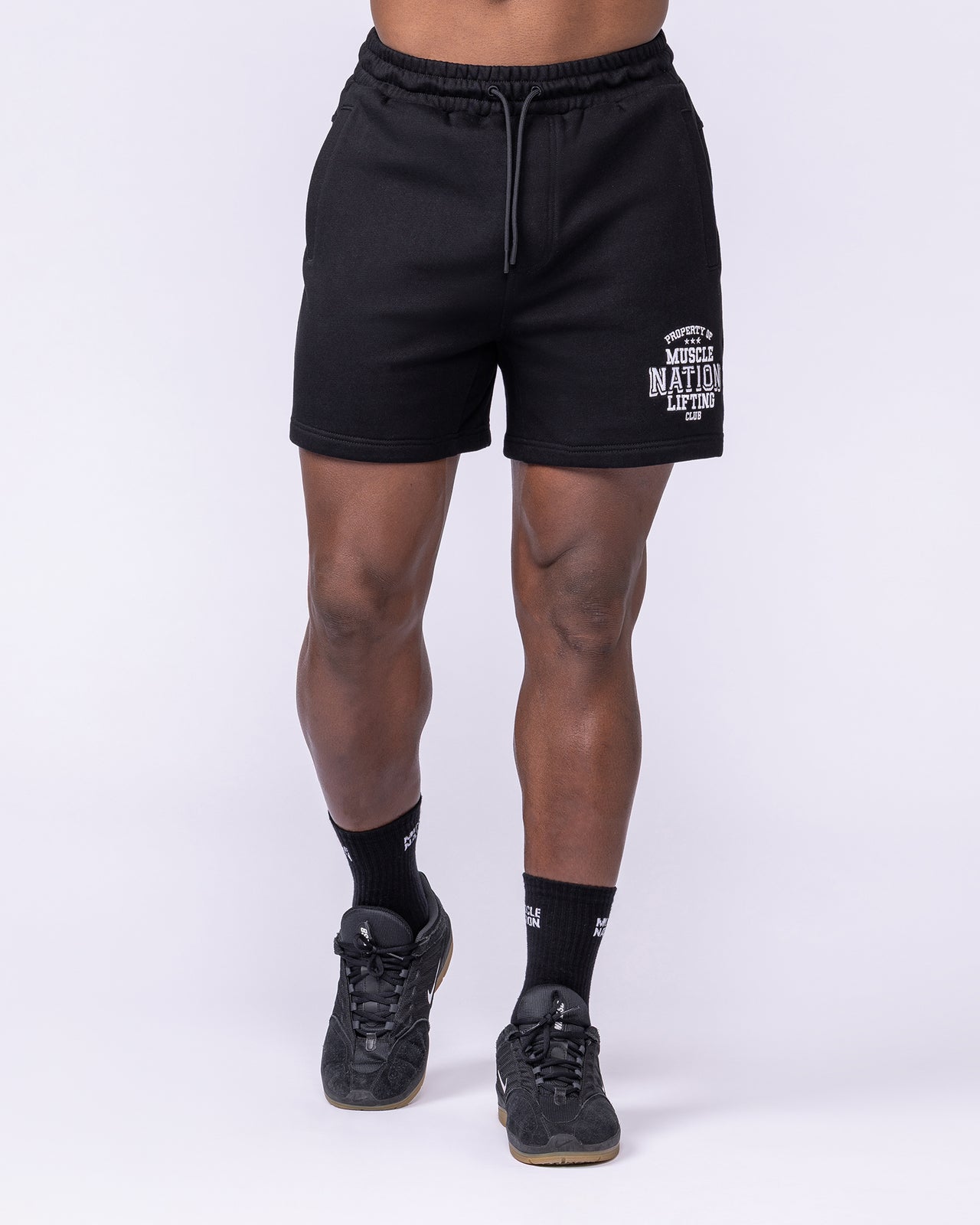 Archives Sweat 5" Shorts - Black-Shorts-S-112558BLK-S-MNAPPRL47266-3-Muscle Nation